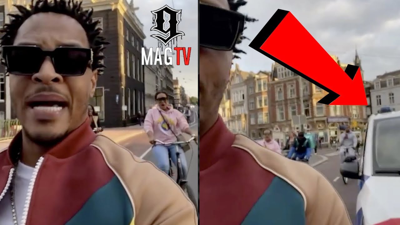 T.I. Gets Detained In Amsterdam For Using A Phone While Riding His Bike! 🚔