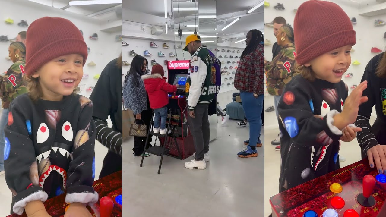 Chris Brown Enjoys Sneaker Shopping With His Son Aeko Catori and Ex Ammika Harris In London