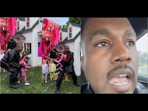 Kanye West Sneaks into his daughter Birthday party w/ Help from Travis Scott after He wasnt Invited