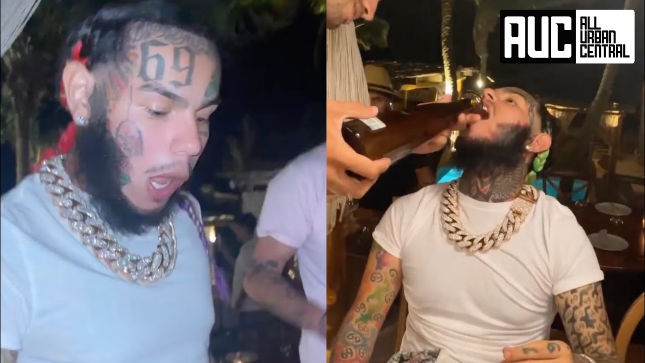 6ix9ine Deep Throats Bottle Of 1942 😂 Drives The Boat While On Vacation In Tulum