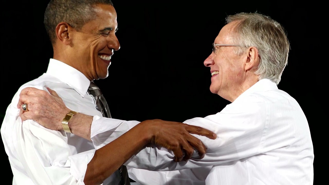 Biden, Obama bid farewell to Harry Reid