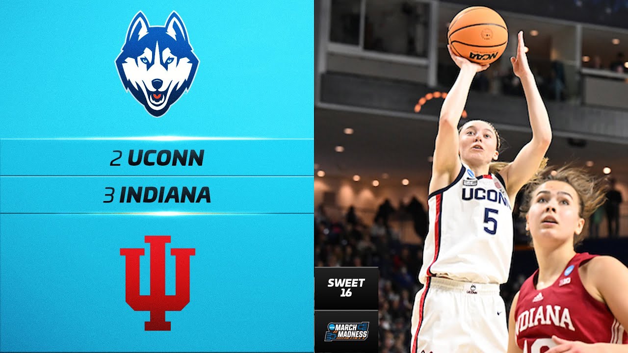 UConn vs. Indiana – Women’s NCAA Tournament Sweet 16 highlights
