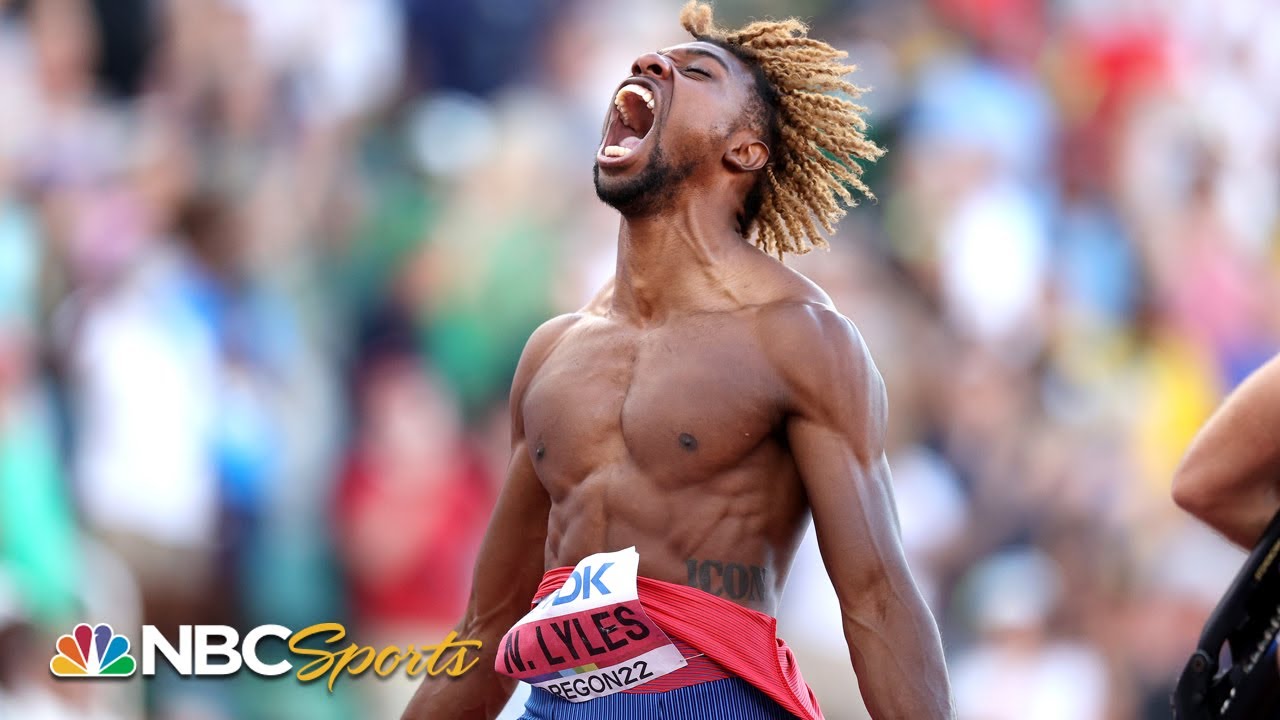 Noah Lyles runs the fastest 200m IN AMERCIAN HISTORY to repeat as world champ in USA podium sweep