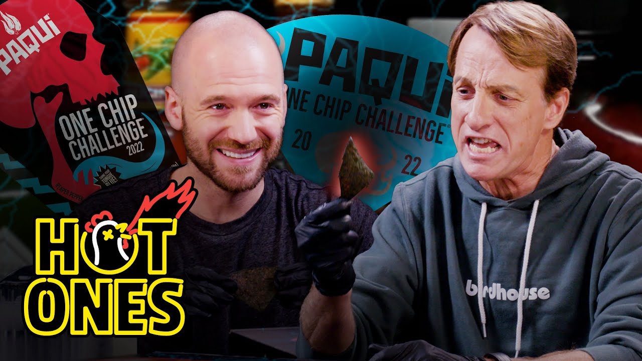 Tony Hawk and Sean Evans Take on the Paqui One Chip Challenge | Hot Ones
