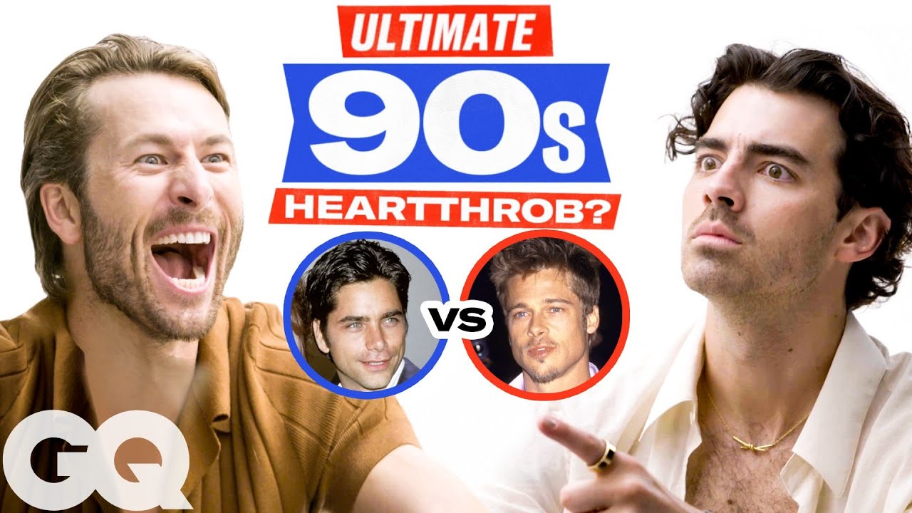 Joe Jonas and Glen Powell Debate Brad Pitt vs. John Stamos: Ultimate 90s Heartthrob | GQ Hype Debate