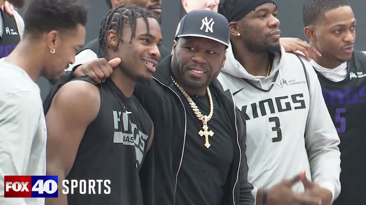 Rapper 50 Cent attends Kings shootaround in Sacramento