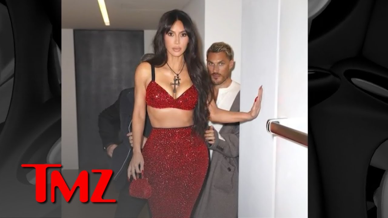 Kim K Struggles in Skintight Dress at Fashion Week in Milan | TMZ TV