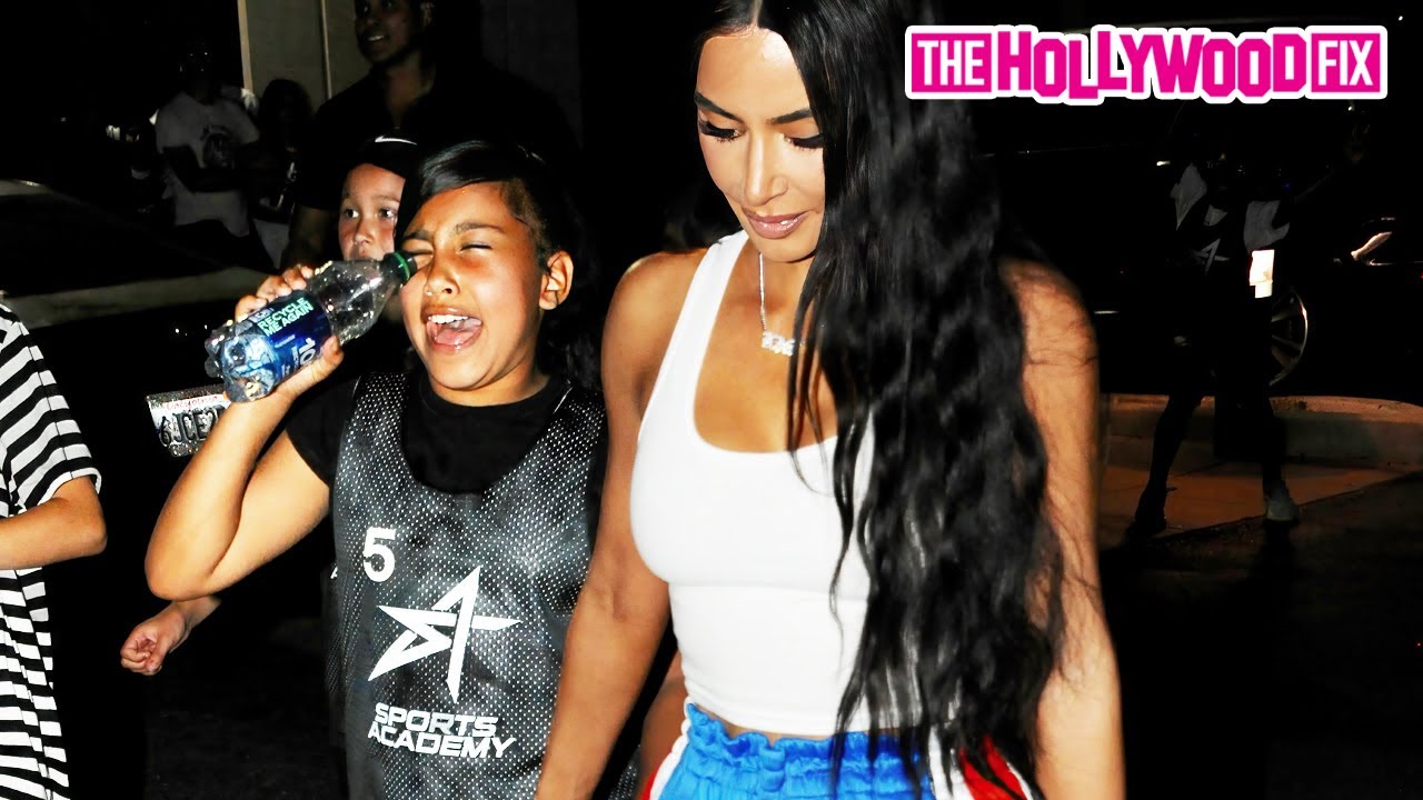 North West Yells At Paparazzi She’s Going Blind While Kim Kardashian & Kanye West Reunite At Game