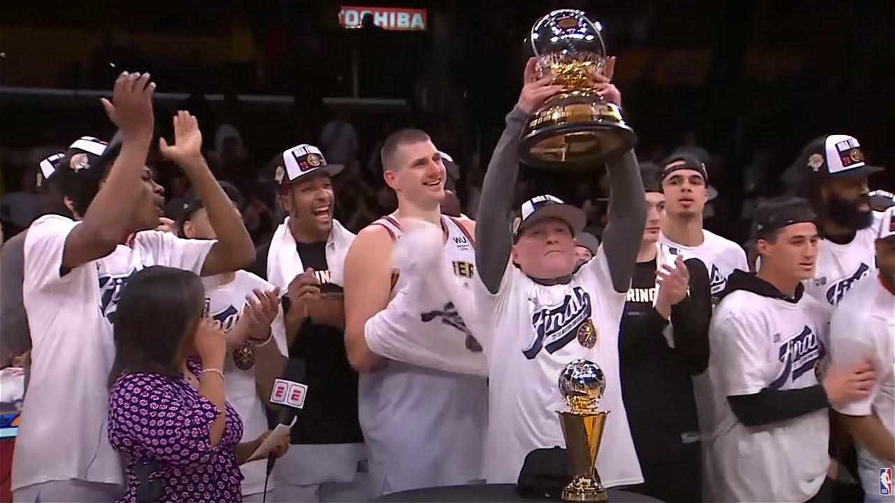 The Denver Nuggets Receive THE OSCAR ROBERTSON TROPHY As The NBA Western Conference Champions!