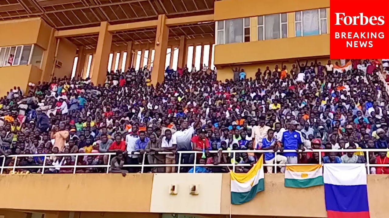 WATCH: Pro-Military Coup Supporters Fill Stadium In Niger’s Capital, Niamey