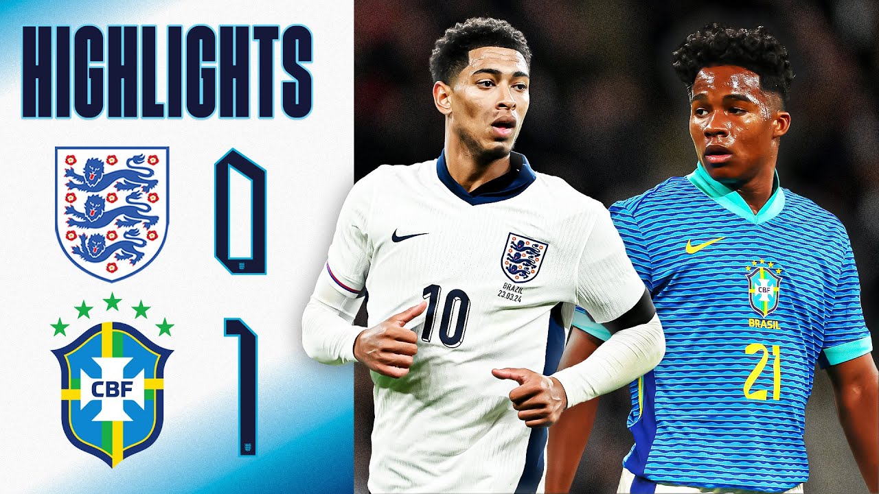 England 0-1 Brazil | Endrick Scores Late Winner | Highlights