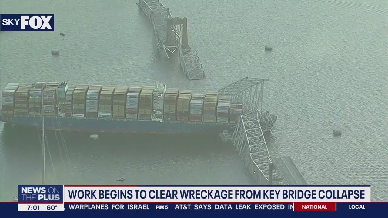 No timeline announced as work begins to clear Key Bridge collapse wreckage