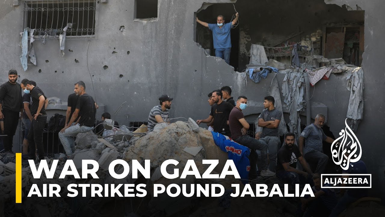 Israeli air strikes bombard Jabalia refugee camp in northern Gaza