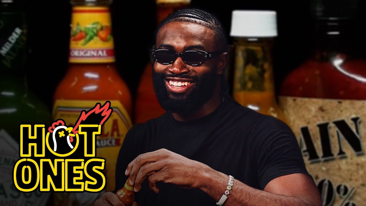 Jaylen Brown Goes Killer Whale Mode While Eating Spicy Wings | Hot Ones