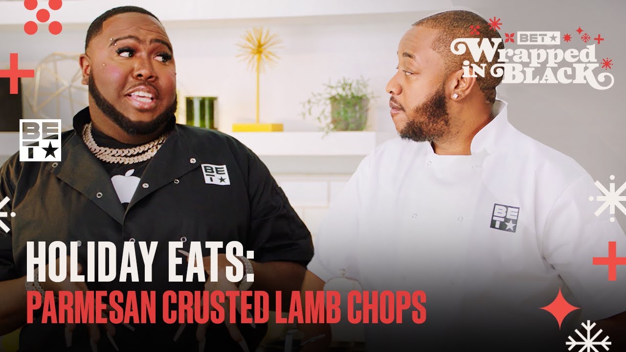 Saucy Santana & Daron The Chef Make Parmesan Crusted Lamb Chops! | Wrapped In Black: Holiday Eats